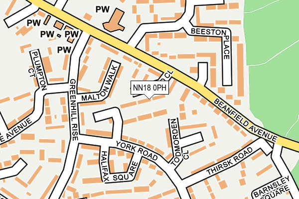 NN18 0PH map - OS OpenMap – Local (Ordnance Survey)