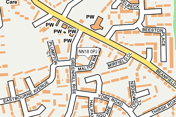 NN18 0PJ map - OS OpenMap – Local (Ordnance Survey)