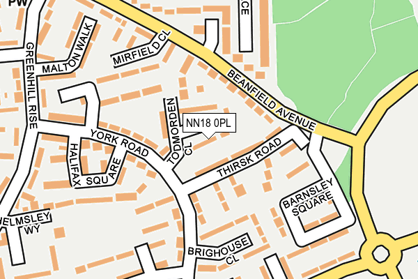 NN18 0PL map - OS OpenMap – Local (Ordnance Survey)