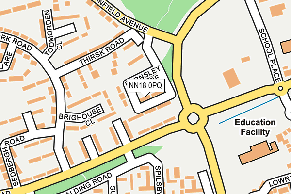 NN18 0PQ map - OS OpenMap – Local (Ordnance Survey)
