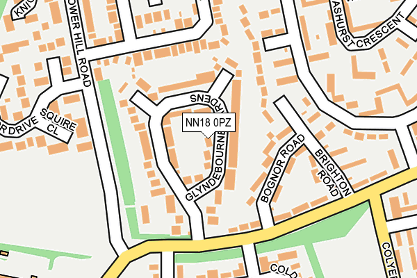 NN18 0PZ map - OS OpenMap – Local (Ordnance Survey)