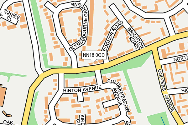 NN18 0QD map - OS OpenMap – Local (Ordnance Survey)