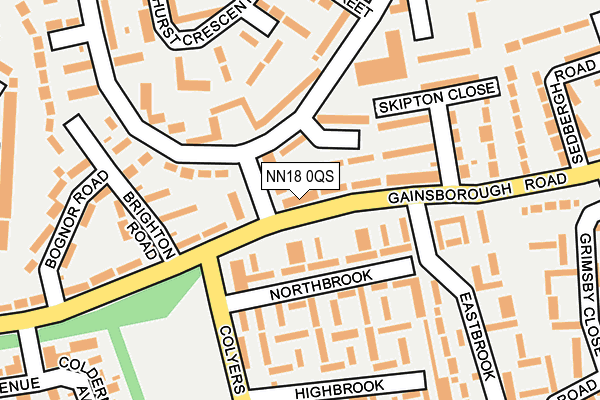 NN18 0QS map - OS OpenMap – Local (Ordnance Survey)