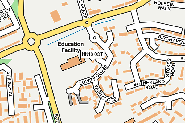 NN18 0QT map - OS OpenMap – Local (Ordnance Survey)