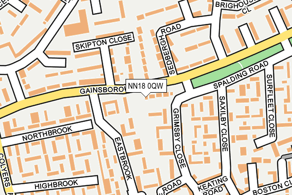 NN18 0QW map - OS OpenMap – Local (Ordnance Survey)