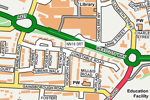 NN18 0RT map - OS OpenMap – Local (Ordnance Survey)