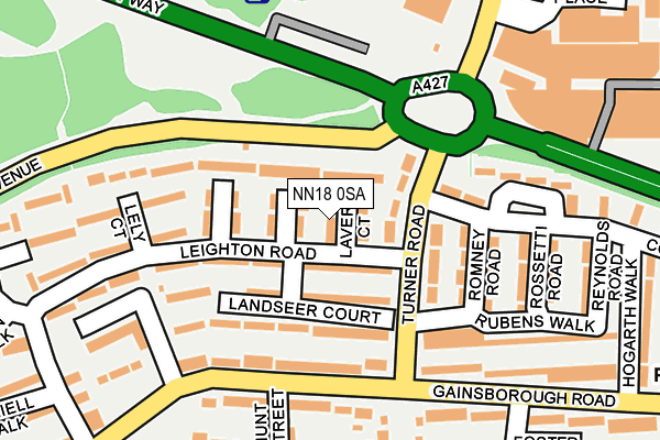 NN18 0SA map - OS OpenMap – Local (Ordnance Survey)