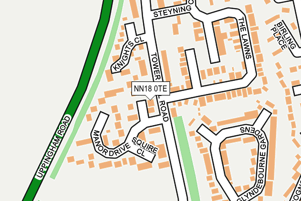 NN18 0TE map - OS OpenMap – Local (Ordnance Survey)
