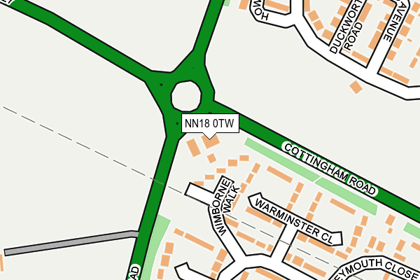 NN18 0TW map - OS OpenMap – Local (Ordnance Survey)