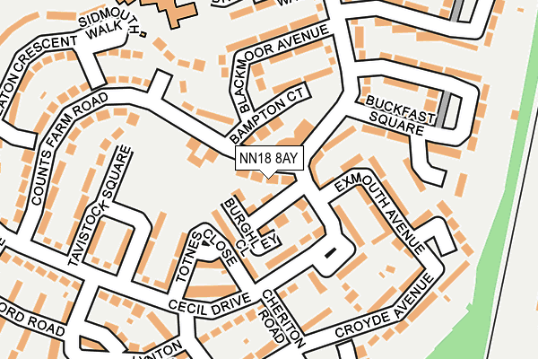 NN18 8AY map - OS OpenMap – Local (Ordnance Survey)