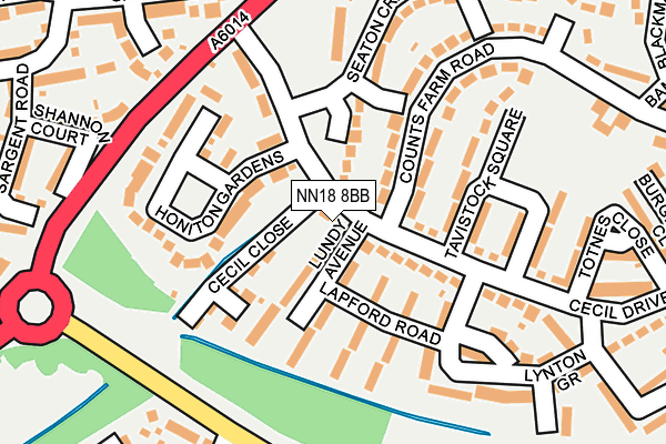NN18 8BB map - OS OpenMap – Local (Ordnance Survey)