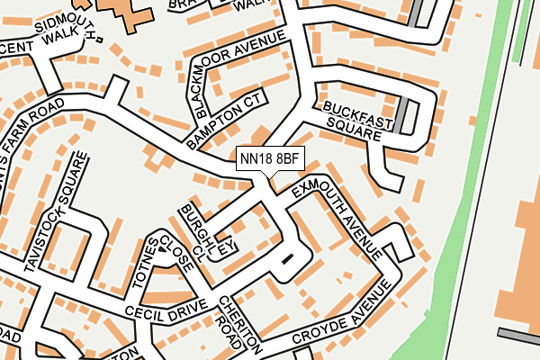 NN18 8BF map - OS OpenMap – Local (Ordnance Survey)