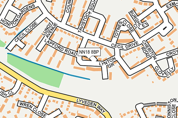 NN18 8BP map - OS OpenMap – Local (Ordnance Survey)