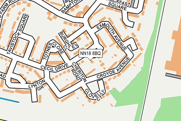 NN18 8BQ map - OS OpenMap – Local (Ordnance Survey)