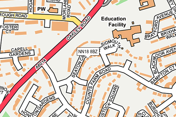 NN18 8BZ map - OS OpenMap – Local (Ordnance Survey)
