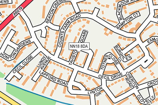 NN18 8DA map - OS OpenMap – Local (Ordnance Survey)