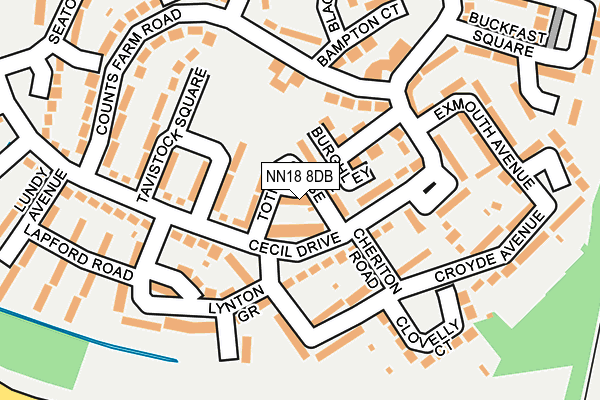 NN18 8DB map - OS OpenMap – Local (Ordnance Survey)