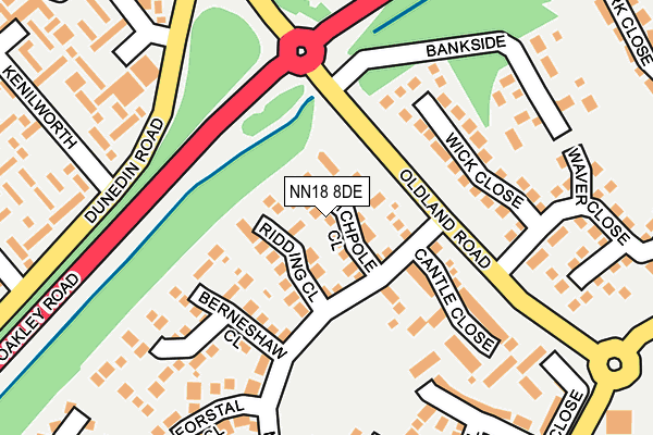 NN18 8DE map - OS OpenMap – Local (Ordnance Survey)