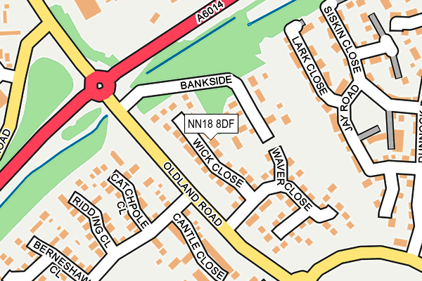NN18 8DF map - OS OpenMap – Local (Ordnance Survey)