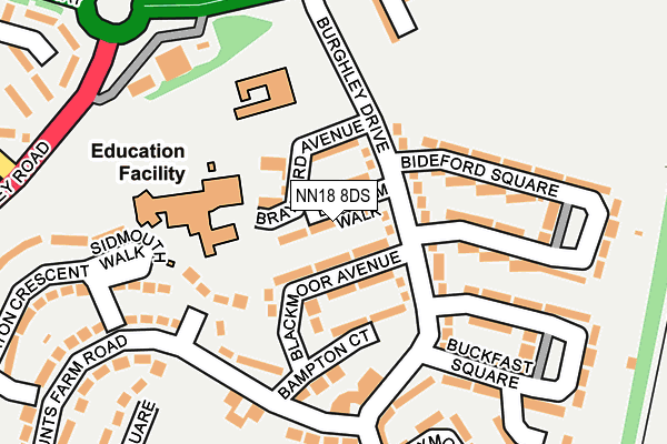 NN18 8DS map - OS OpenMap – Local (Ordnance Survey)