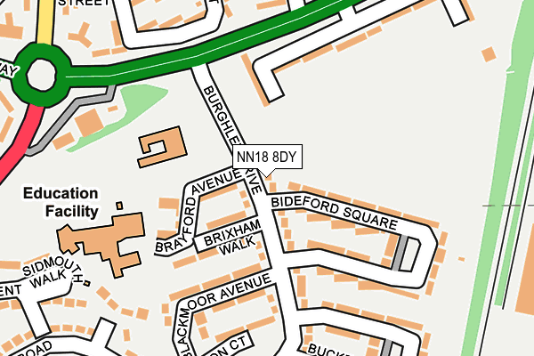 NN18 8DY map - OS OpenMap – Local (Ordnance Survey)