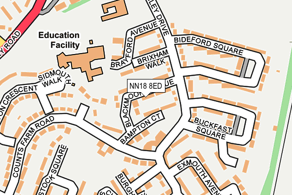 NN18 8ED map - OS OpenMap – Local (Ordnance Survey)