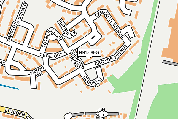 NN18 8EG map - OS OpenMap – Local (Ordnance Survey)