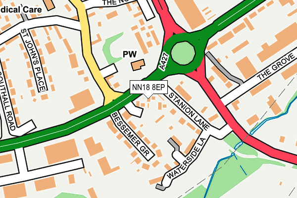 NN18 8EP map - OS OpenMap – Local (Ordnance Survey)