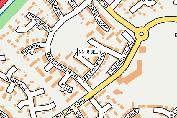 NN18 8EU map - OS OpenMap – Local (Ordnance Survey)