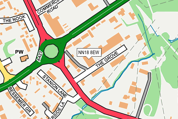 NN18 8EW map - OS OpenMap – Local (Ordnance Survey)