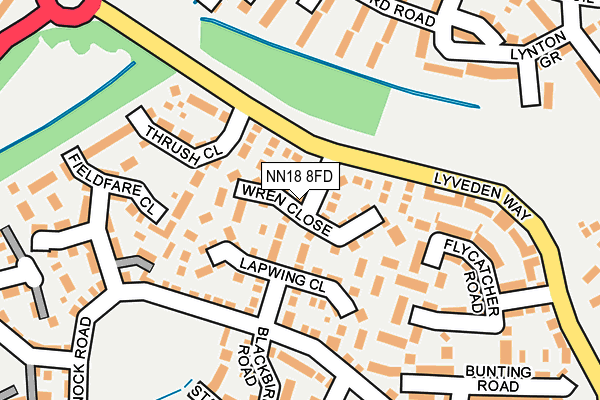 NN18 8FD map - OS OpenMap – Local (Ordnance Survey)