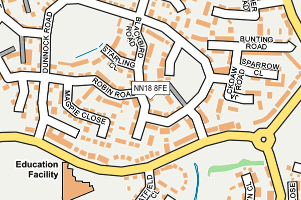 NN18 8FE map - OS OpenMap – Local (Ordnance Survey)
