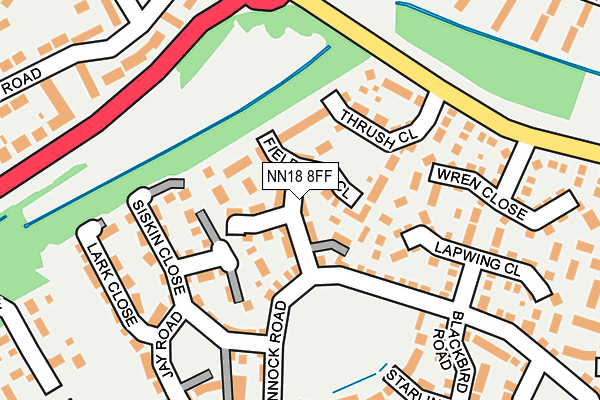 NN18 8FF map - OS OpenMap – Local (Ordnance Survey)