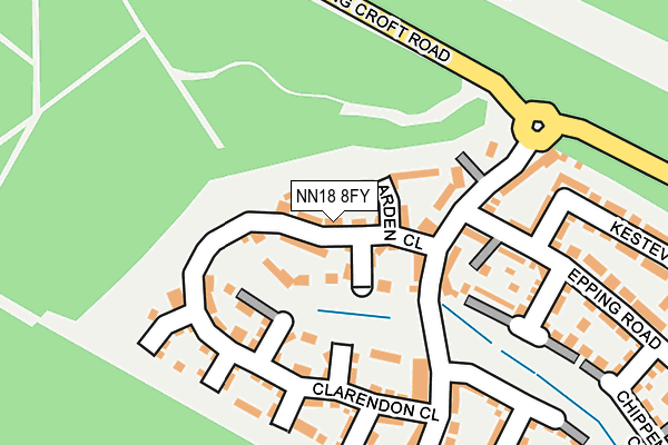 NN18 8FY map - OS OpenMap – Local (Ordnance Survey)
