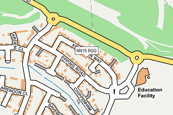 NN18 8GG map - OS OpenMap – Local (Ordnance Survey)