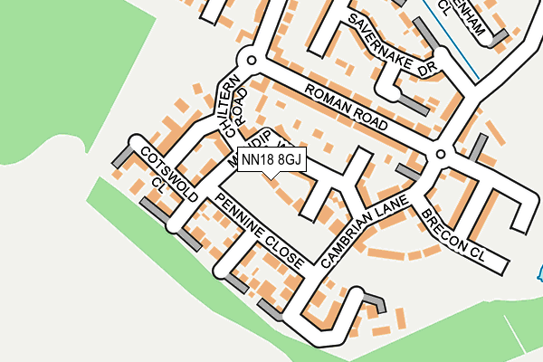 NN18 8GJ map - OS OpenMap – Local (Ordnance Survey)