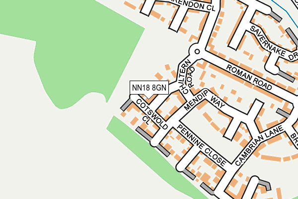 NN18 8GN map - OS OpenMap – Local (Ordnance Survey)
