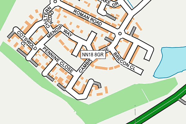 NN18 8GR map - OS OpenMap – Local (Ordnance Survey)