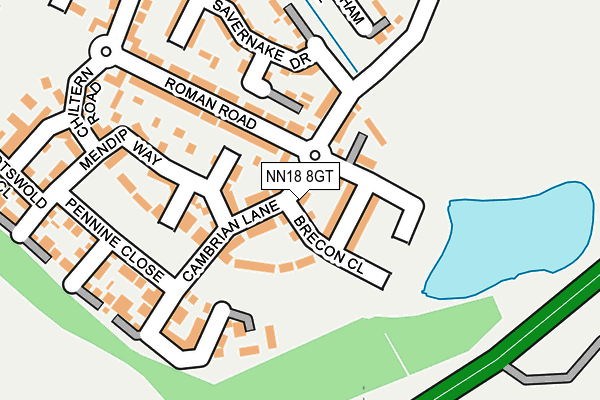 NN18 8GT map - OS OpenMap – Local (Ordnance Survey)