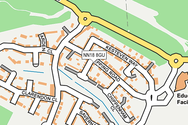 NN18 8GU map - OS OpenMap – Local (Ordnance Survey)