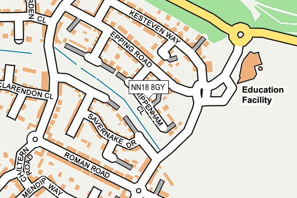 NN18 8GY map - OS OpenMap – Local (Ordnance Survey)