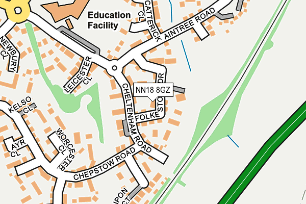 NN18 8GZ map - OS OpenMap – Local (Ordnance Survey)