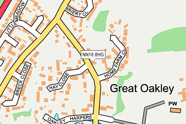NN18 8HG map - OS OpenMap – Local (Ordnance Survey)