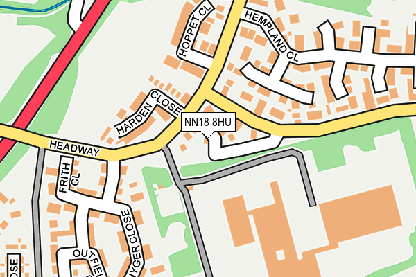 NN18 8HU map - OS OpenMap – Local (Ordnance Survey)