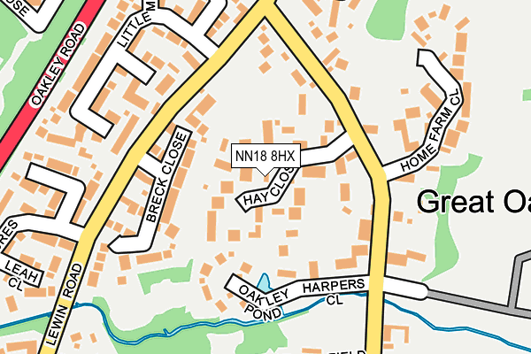 NN18 8HX map - OS OpenMap – Local (Ordnance Survey)