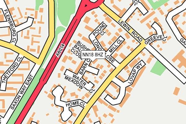NN18 8HZ map - OS OpenMap – Local (Ordnance Survey)