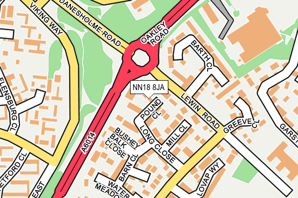 NN18 8JA map - OS OpenMap – Local (Ordnance Survey)