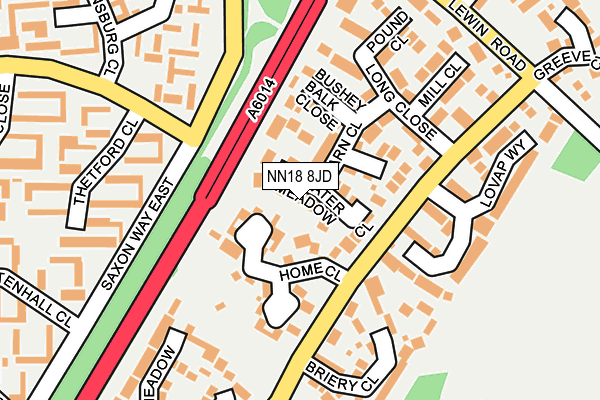 NN18 8JD map - OS OpenMap – Local (Ordnance Survey)