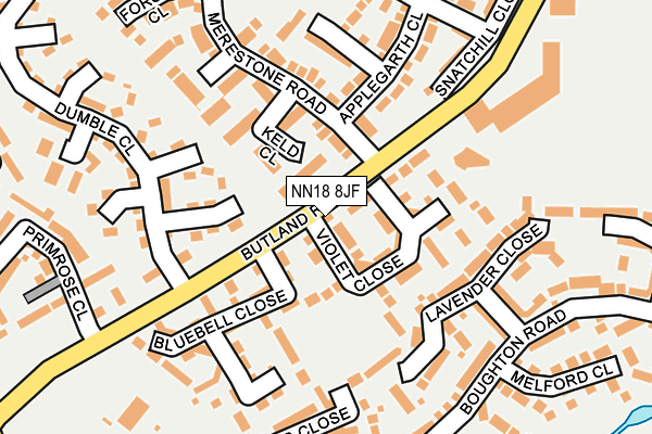 NN18 8JF map - OS OpenMap – Local (Ordnance Survey)