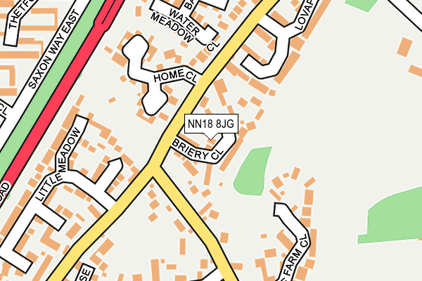 NN18 8JG map - OS OpenMap – Local (Ordnance Survey)